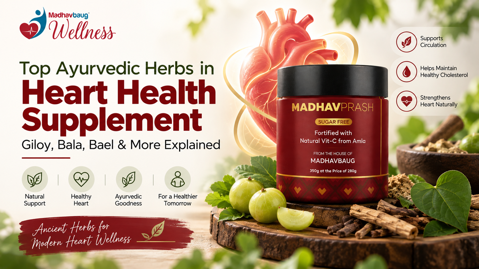 Top Ayurvedic Herbs in Heart Health Supplement - Giloy, Bala, Bael & More Explained