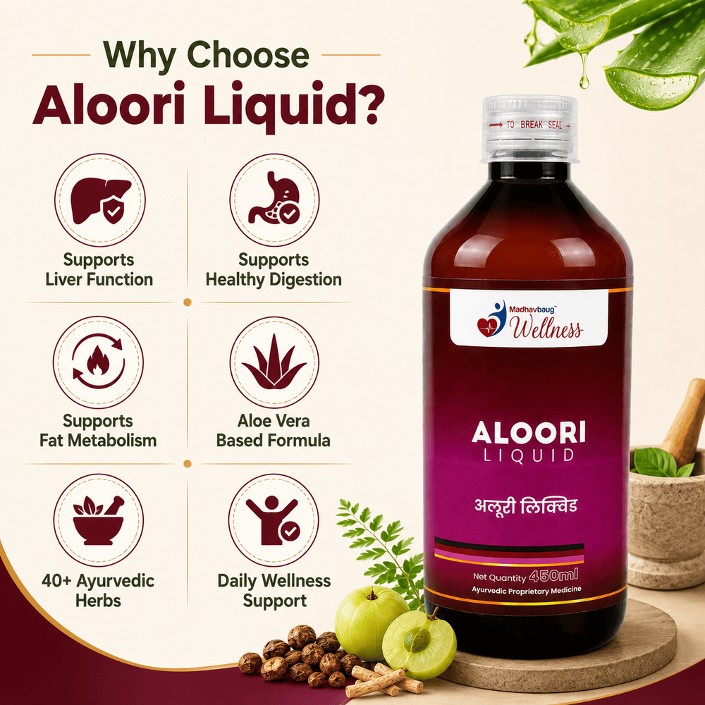 Aloori Liquid | Ayurvedic Aloe Vera Liver, Digestion & Metabolism Support Tonic | 450ml