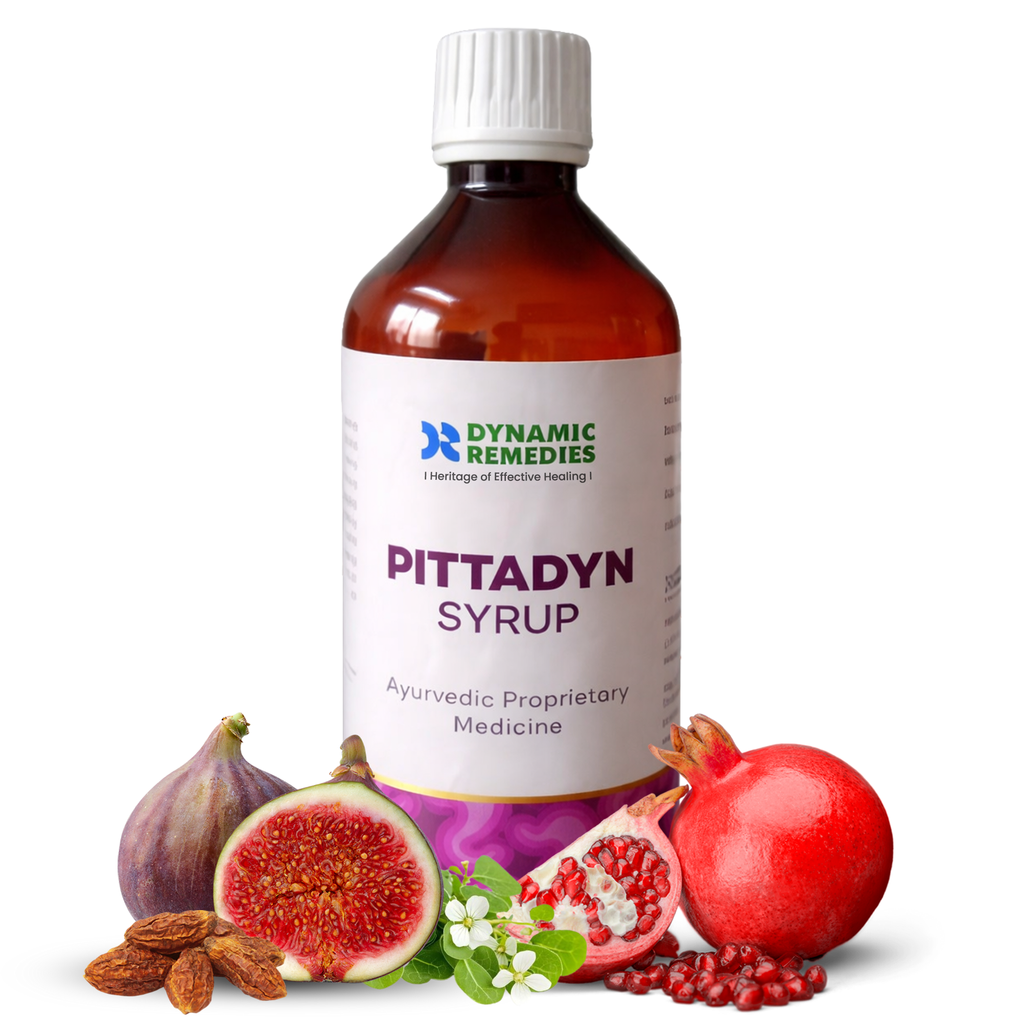 Pittadyn Ayurvedic Digestive Syrup for Pitta Balance with Dadim, Brahmi, Haritaki & Udumber – 450 ml | Madhavbaug