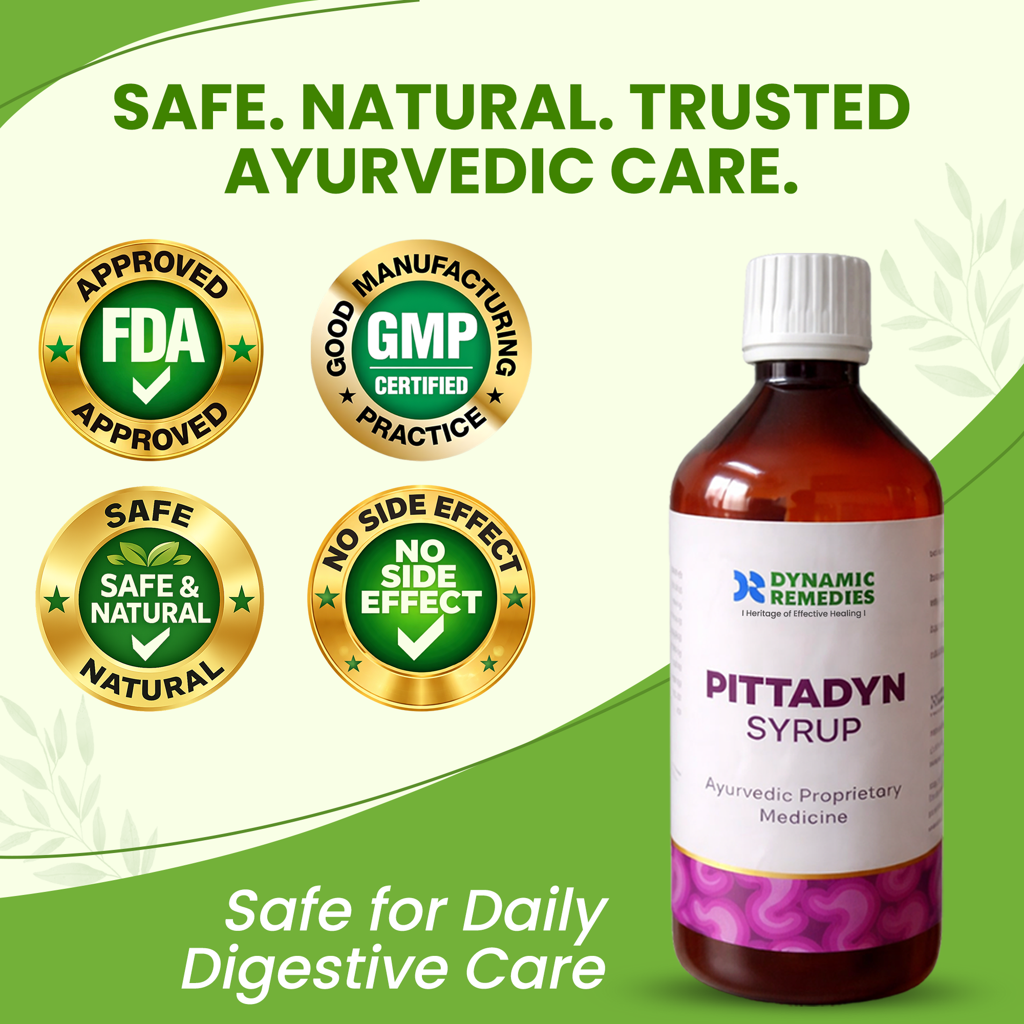 Pittadyn Ayurvedic Digestive Syrup for Pitta Balance with Dadim, Brahmi, Haritaki & Udumber – 450 ml | Madhavbaug