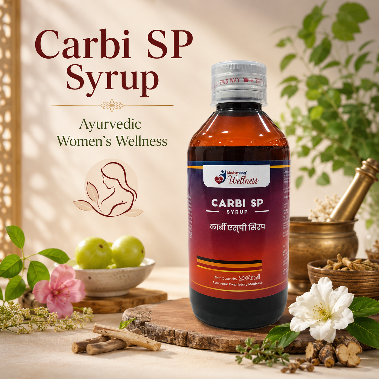 Carbi SP Syrup | Ayurvedic Women's Wellness Formula | 200 ml