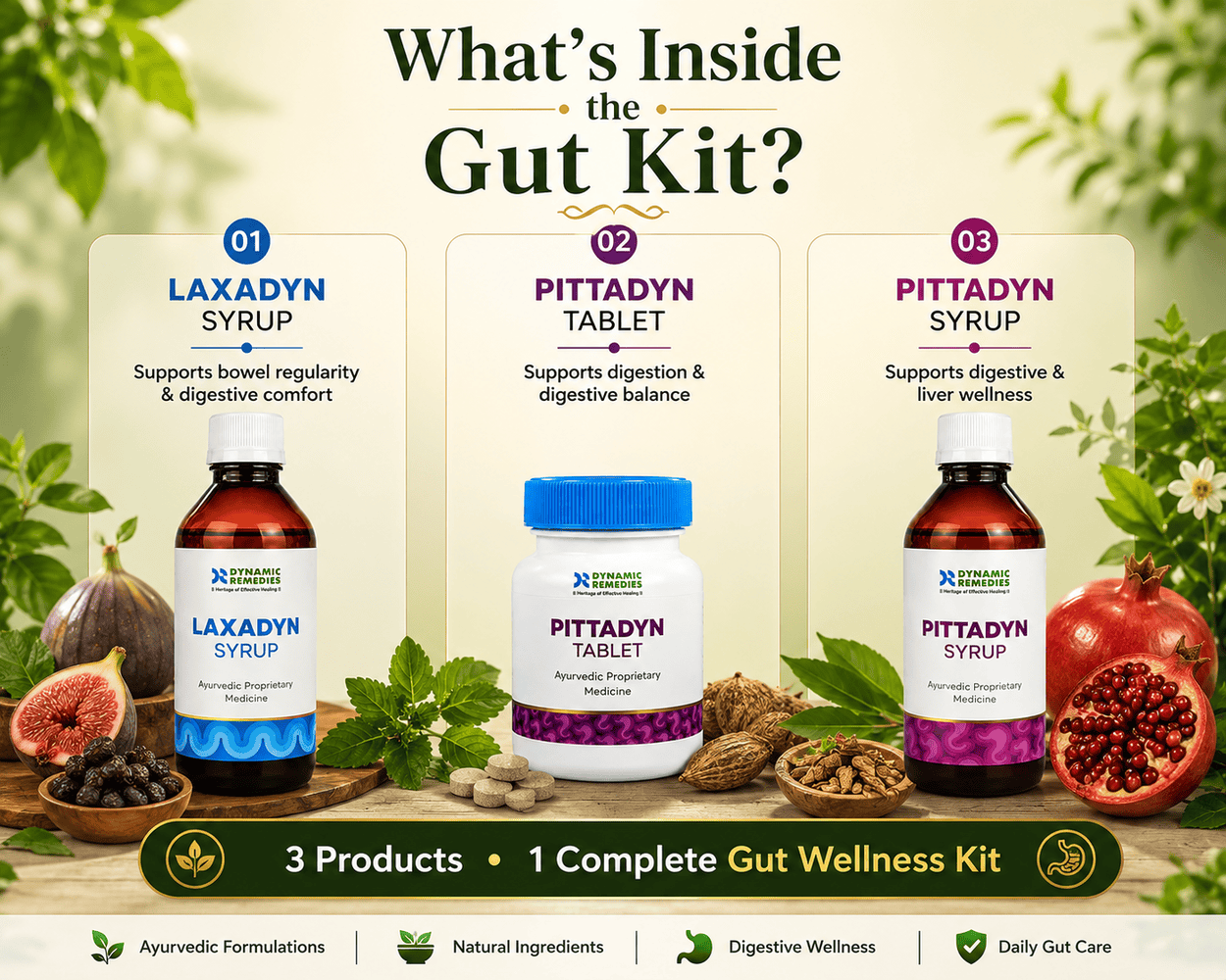 3-in-1 Ayurvedic Support for Digestion, Bowel Regularity & Digestive Comfort