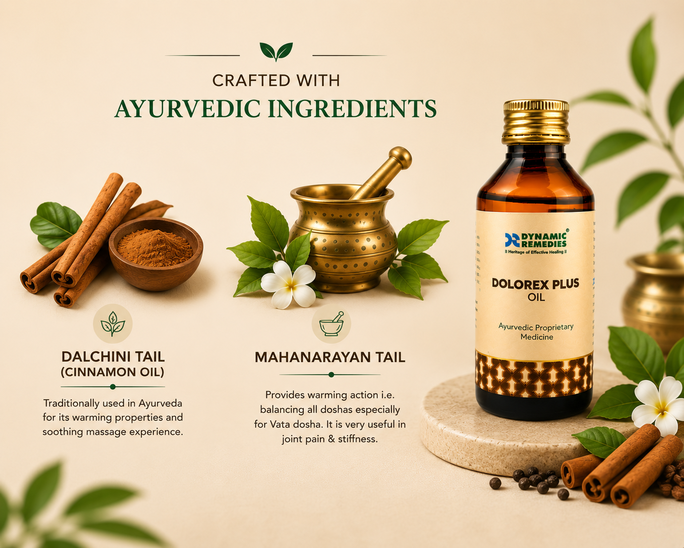 Dolorex Plus Ayurvedic Body Massage Oil for Muscle & Joint Care