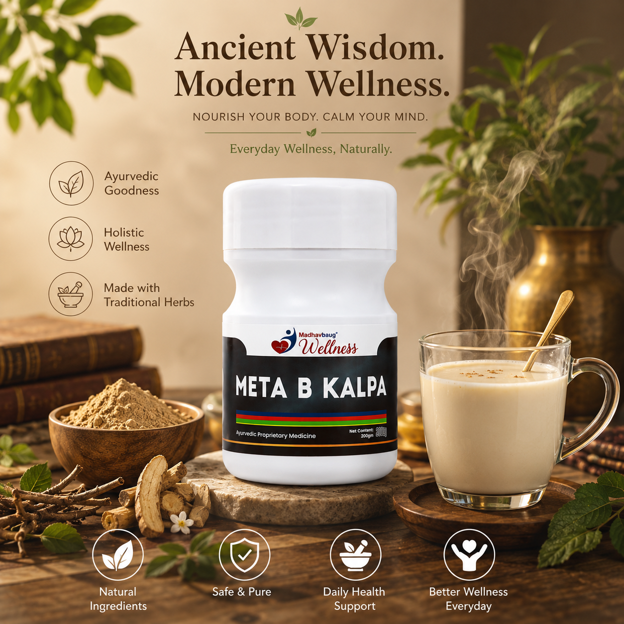 META B KALPA – Ayurvedic Growth & Wellness Powder for Kids | Bone Strength, Focus & Immunity Support