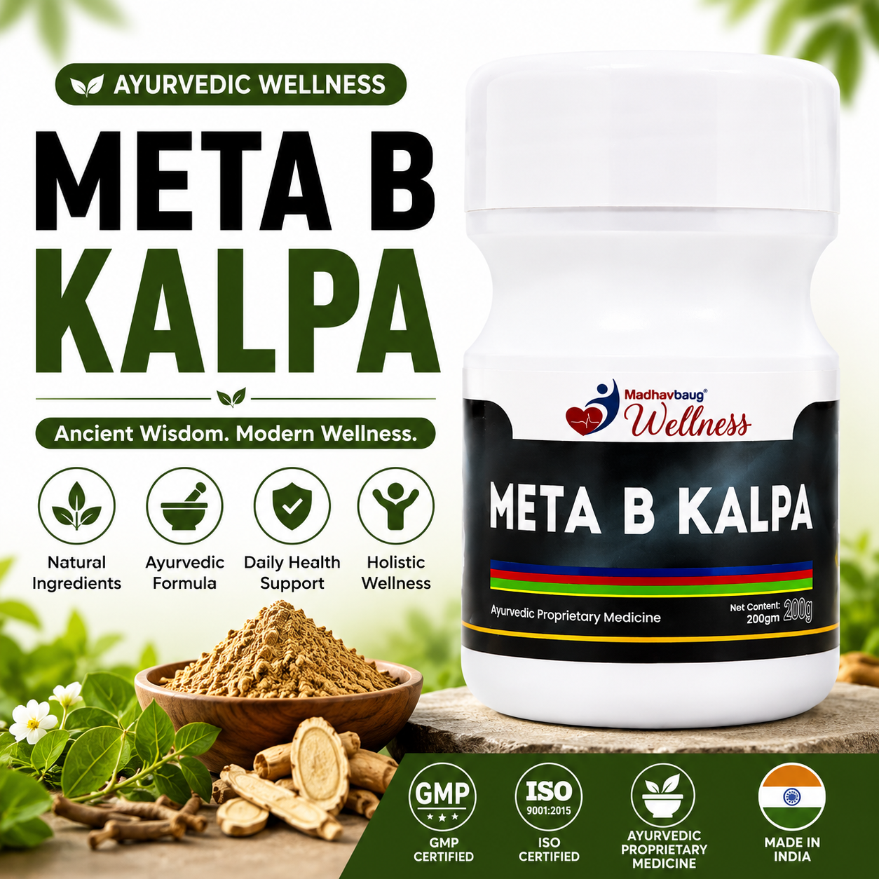 META B KALPA – Ayurvedic Growth & Wellness Powder for Kids | Bone Strength, Focus & Immunity Support