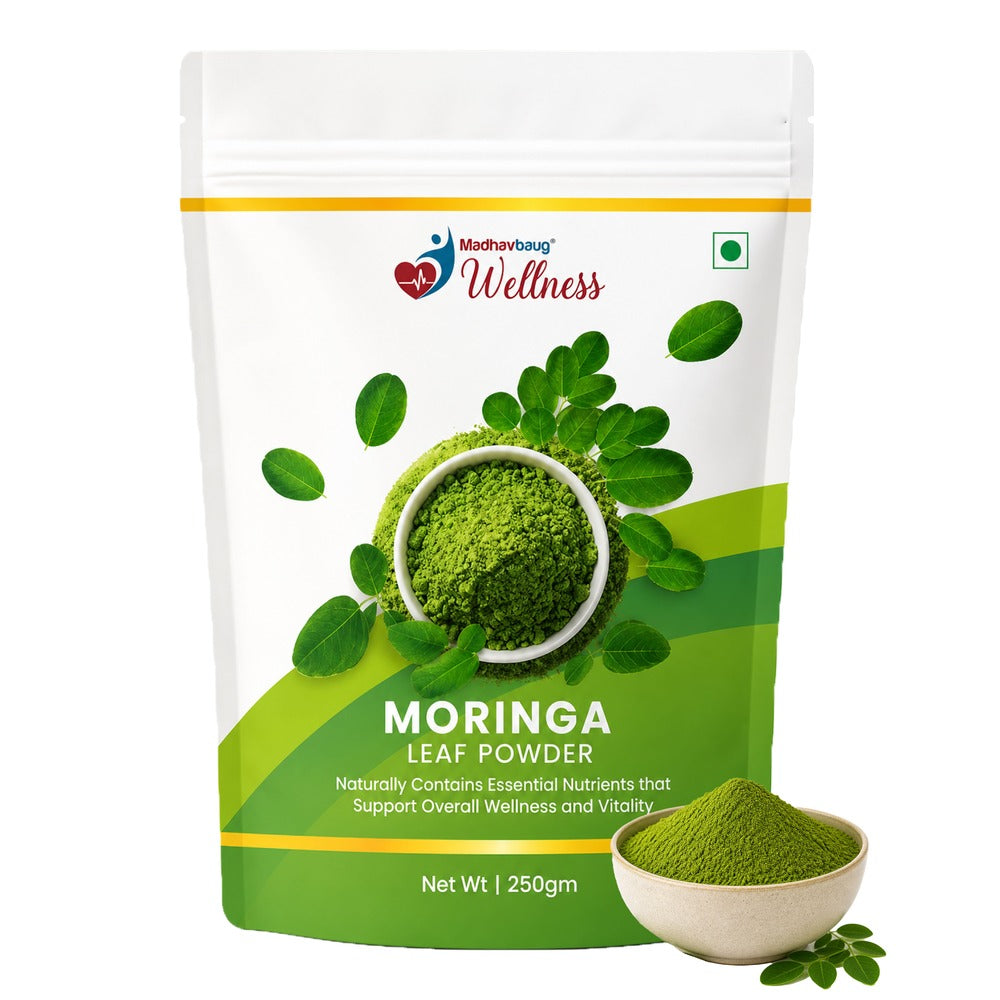 Madhavbaug Wellness Moringa Powder 250g | Moringa Leaf Powder | Iron, Calcium & Antioxidants