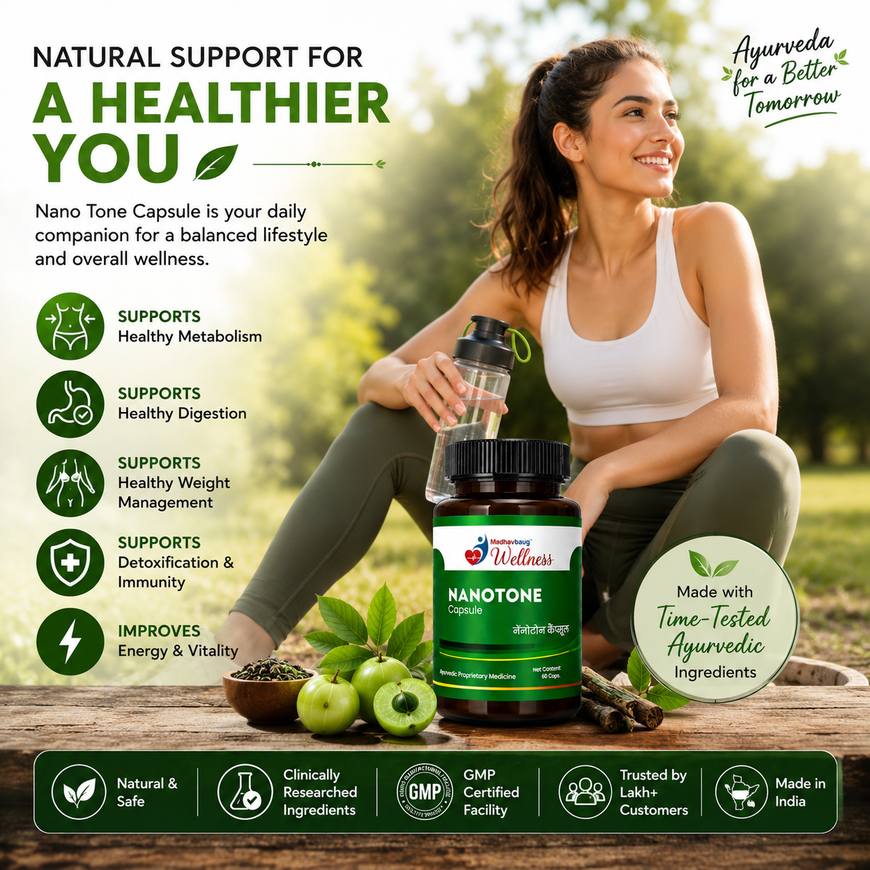 Nano Tone Capsule – Ayurvedic Detox, Fat Metabolism & Weight Wellness Support