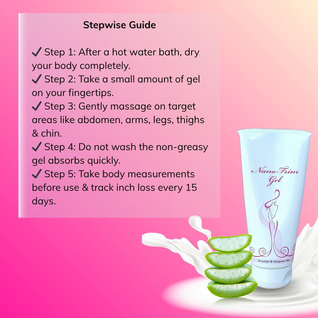 Nano Trim Herbal Body Massage Gel | For Abdomen, Arms, Thighs & Chin | Non-Greasy Formula