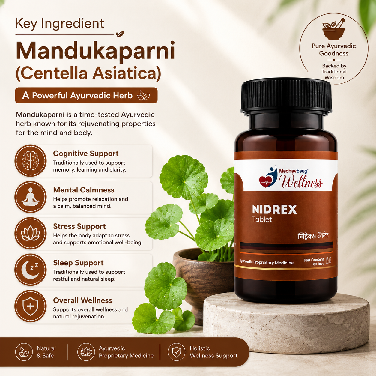 Nidrex Tablet – Daily Ayurvedic Support for Calm Mind, Better Sleep & Stress Wellness
