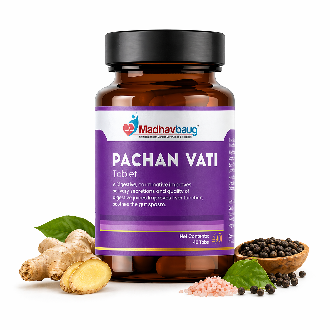 Pachan Vati Ayurvedic Digestive Tablets for Gas, Bloating & Gut Health | 40 Tablets