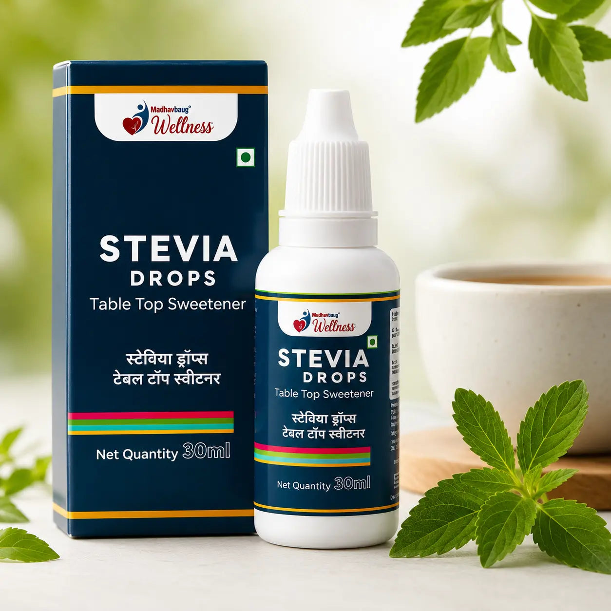 Natural Stevia Drops – Zero Calorie Sugar Substitute for Diabetics & Weight Management